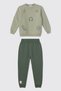 Boys' Dark Green Brushed Inside 2-Piece Top and Bottom Set