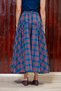Blue Ecoe Pleated Corset-Style Long Skirt - 2