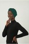 Emerald Green Ready-to-Wear Hijab with Crystal Butterfly Embellishments, Beading, and Lined Edge - 9