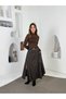 Plaid, SLIT, BELTED CASHMERE SKIRT - 4