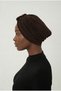 Crystal Butterfly Stone Embroidered Ribbed Lined Brown Ready-To-Wear Turban Hijab Evening Dress Bonnet - 3