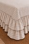 BEIGE STRIPED Buldan 100% Cotton Double-Layer Ruffled 3-Piece Double-Size Bedspread Set 240x260 cm - 3