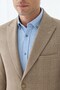 Beige Slim Fit Jacket, Pointed-Collar Plaid Jacket - 5