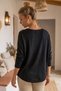Italian Two-Piece Set: Black V-Neck Long-Sleeve Soft-Textured Angora Knit Blouse 70 60 - 7