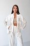 Women's White Beaded Bomber Jacket NX2939 - 5