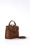 Quilted Hand and Shoulder Bag, Brown - 2