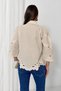 Women's Beige Guipure Lace and Embroidered Blouse QS6080 - 4