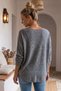 Italian Gray Melange V-Neck Long-Sleeve Soft-Textured Angora Knit Blouse 70 60 - 7