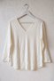 Italian Ecru V-Neck Long-Sleeve Soft-Textured Angora Knit Blouse 70 60 - 2
