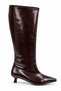 Cedric Women's Black Suede Texture Pointed Toe Low Cat Heel Long Boots - 4