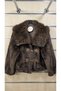 Fur Jacket with Safari Print and Leather Accents