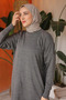 Anthracite Crew Neck Slim-Fit Mercerized Loose-Fit Knit Tunic - 3