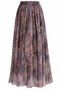 Brown Chiffon Patterned Skirt - 2y50224