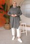 Anthracite Crew Neck Slim-Fit Mercerized Loose-Fit Knit Tunic - 2