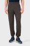 Men's Brown Sweatpants with Elastic Waistband and Elasticated Hems and Logo Print