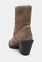 Zeyra Light Beige Genuine Suede Pointed Toe Chunky Heel Women's Boots - 6