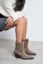 Zeyra Light Beige Genuine Suede Pointed Toe Chunky Heel Women's Boots - 8