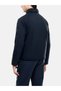 Men's Navy Blue Long-Sleeve Padded Jacket with a Zipper - 4