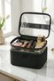 Women's Foldable Makeup and Travel Pouch with Two Large Compartments and a Shoulder Strap—Available in 5 Colors
