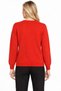 Women's Crew-Neck Wool Sweater embellished with stones on the chest, Coral - 3
