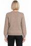 Women's Crew-Neck Wool Sweater embellished with stones on the chest, Light Beige - 3