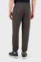 Men's Brown Sweatpants with Elastic Waistband and Elasticated Hems and Logo Print - 4
