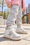 LİLYA Girls' "Star" Glittery Sneakers with Velcro Closure and Laces for Everyday Wear - 6
