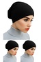 3 Piece Tube Cap Snap-On Cap for Hijab