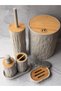 6-Piece Acrylic Aster Beige Bathroom Set - 4