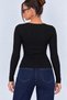 Women's Ribbed Knit V-Neck Blouse / T-Shirt - 6