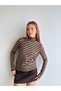 Soft-Textured Striped Sweater with a Boat Neck - 2