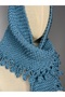 Hand-Knitted, Tone-on-Tone, Glittery Knit Scarf With Scarf - 4
