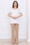 Viscose V-Neck Long-Sleeve T-Shirt with Back Detail - 2