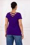 Viscose V-Neck Long-Sleeve T-Shirt with Back Detail - 3