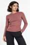 Women's Long-Sleeved Basic Blouse with Front Seam Detail and Boat Neck - 3