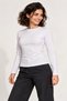 Women's Long-Sleeved Basic Blouse with Front Seam Detail and Boat Neck - 5
