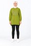 Women's Black Long Sweatshirt with Stone Embellishments, Modest Tunic - 2