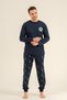 Navy Blue New Year's Father and Son Pajama Set, 100% Cotton, Adult and Children's Pajamas Have Separate Prices - 4
