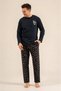 Happy everyday navy blue father son pajama set, 100% cotton, adult and children's pajamas are sold separately. - 6