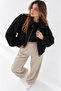 Women's Black Suede-Lined Oversized Bomber Jacket - 4