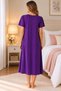Women's Purple Embroidered Nightgown (Available in Plus Sizes) - 5
