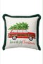 Christmas Cream New Year's Ornament Tasseled Cushion Cover - Pine Christmas Decoration Fringed Pillowcase - 8