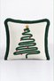 Cream-Colored Pine Tree Christmas Ornament Cushion Cover with Tassels - Simple New Year's Green Fringed Pillowcase - 5