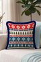 Navy Blue Snowflake New Year's Patterned Tasseled Cushion Cover—New Year's Gift Tasseled Pillowcase - 8
