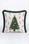 White Pine Tree Christmas-Themed Tasseled Cushion Cover—New Year's Decor Green Fringed Pillowcase - 3