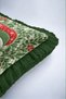 Red Snowman New Year's Patterned Tasseled Cushion Cover - New Year's Green Fringed Pillowcase - 4
