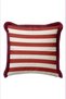 Red-Striped New Year's Striped Patterned Cushion Cover with Tassels—New Year's Decor: Burgundy Fringed Pillowcase - 7