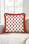 Ecru Pine Tree Christmas Ornament Tasseled Cushion Cover—New Year's Decor Red Fringed Pillowcase - 6