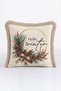 Hello Winter Cream New Year's Decoration Tasseled Cushion Cover - Candle New Year Beige Fringed Pillowcase - 4