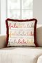 Falala Cream New Year's Patterned Tasseled Cushion Cover - New Year's Decor Burgundy Fringed Pillowcase - 7